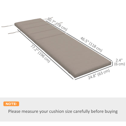 Patio Chaise Lounge Chair Cushion Replacement Sun Lounger Pads with Headrest and Ties, Dark Grey