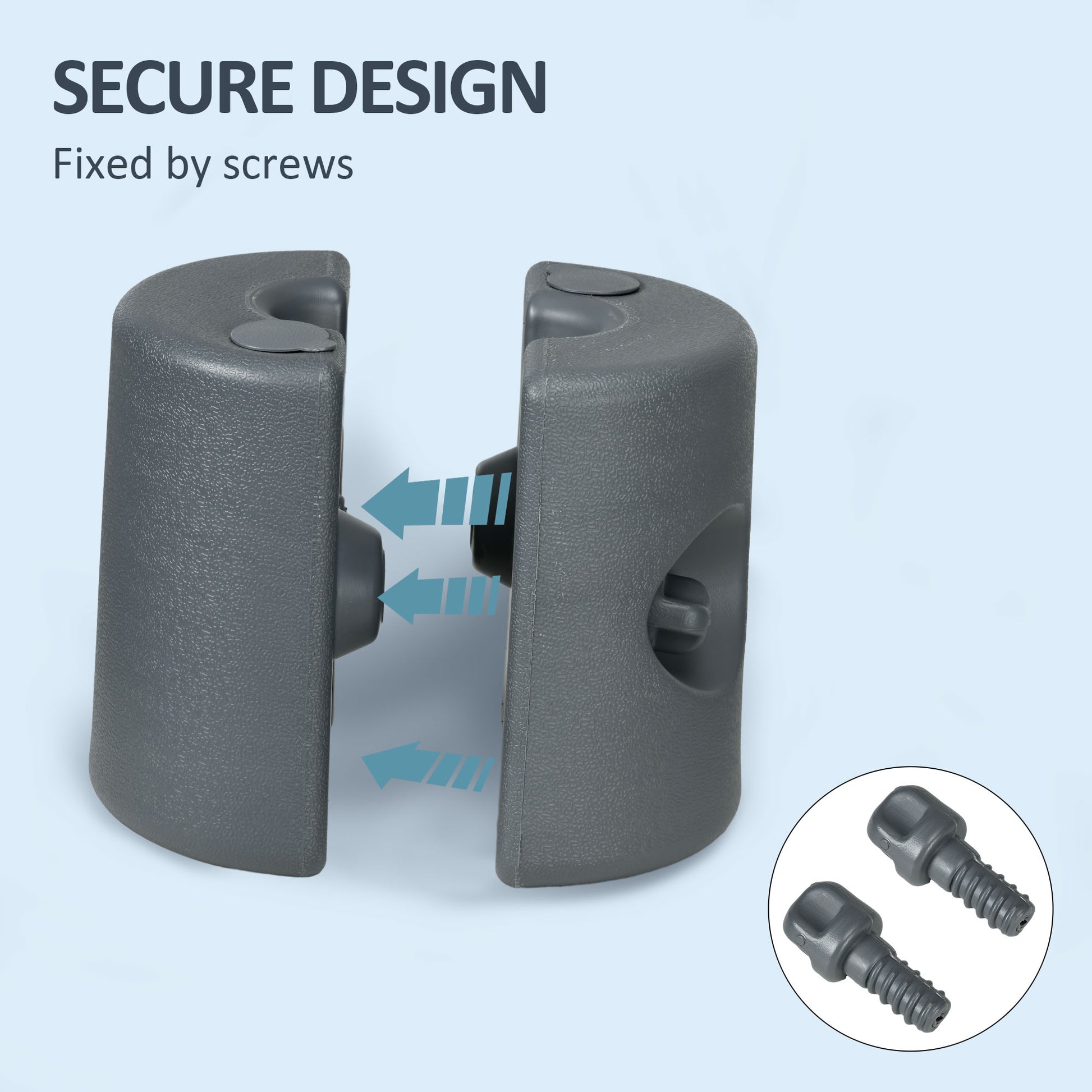 HDPE Tent Weights Set of 4, Canopy Weights, Filled with Water or Sand, 106 LBS, Light Grey