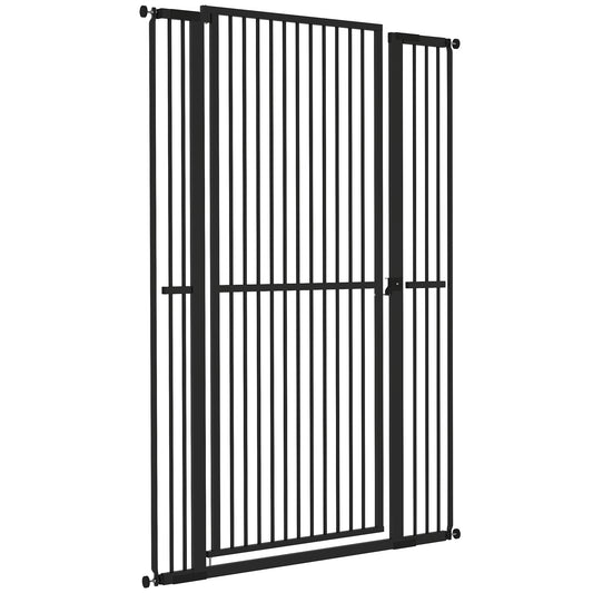 59" Extra Tall Cat Gate, 30"-41" Pet Gate with 2.8" and 5.5" Extensions, for Doorway, Hallway, Stairway, Black