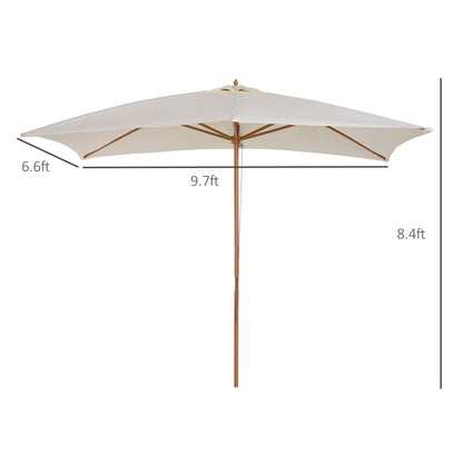 Patio Umbrella Market Patio Sun Umbrella Rectangle Cream White