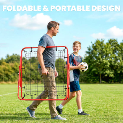 Volleyball Rebounder Net Football Training Aid Kickback Target Play Red