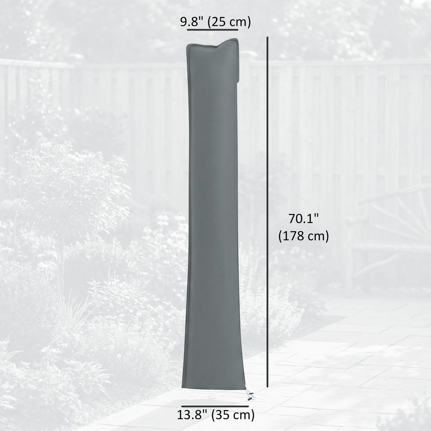 Parasol Cover, Patio Cantilever Cover, Banana Umbrella Cover with Zipper, Grey