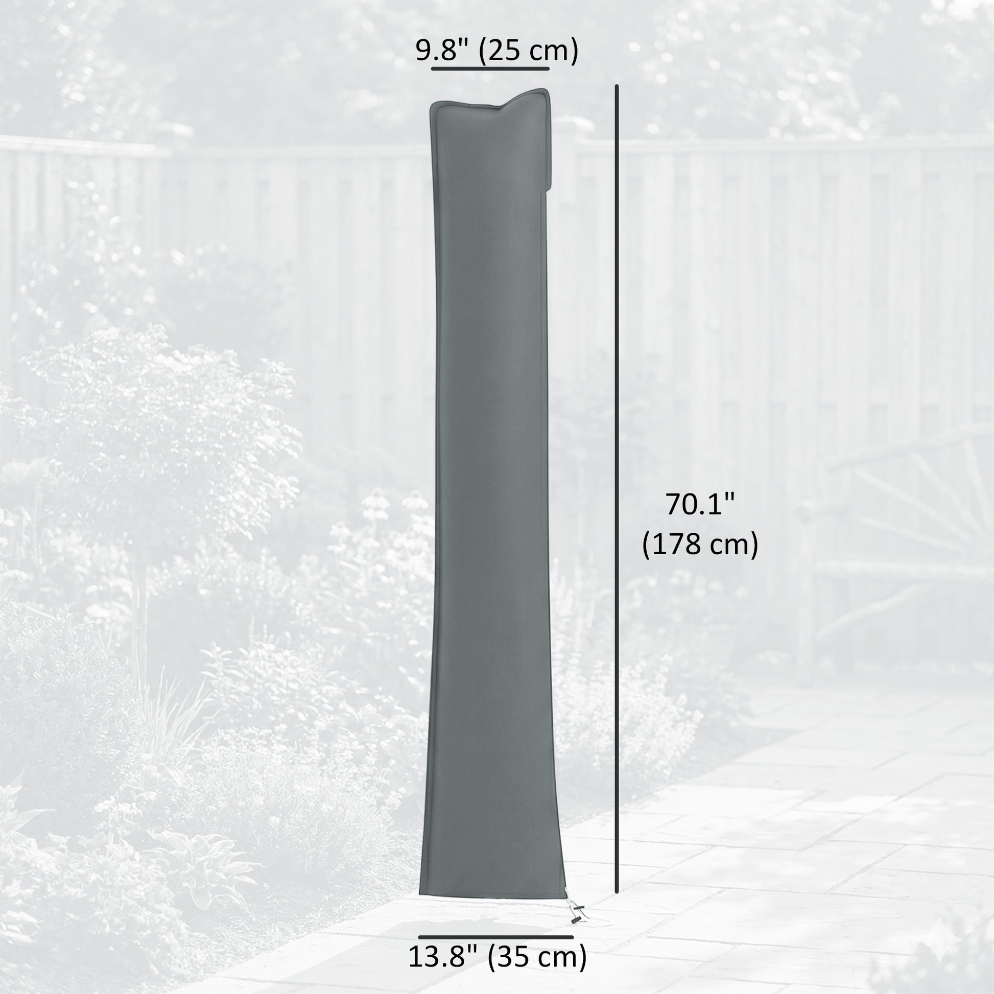 Parasol Cover, Patio Cantilever Cover, Banana Umbrella Cover with Zipper, Grey