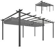 11.7' x 19.6' Retractable Pergola Canopy, Aluminum Pergola for Grill, Patio, Garden, Deck