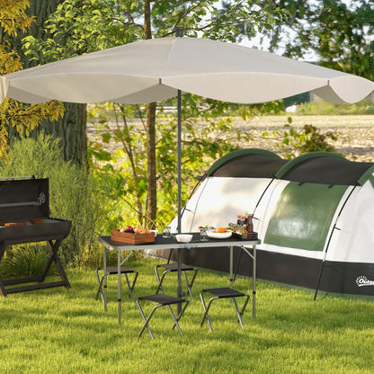 Folding Picnic Table Camping Table and Chairs Use for BBQ Picnic Garden Parties 47.2" L x 23.6" W x 21.7" -27.6" H Black