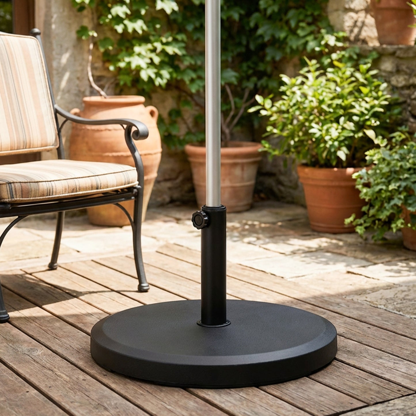29 lbs Cement Patio Umbrella Base, 19" Heavy Duty Parasol Stand Market Umbrella Base Holder