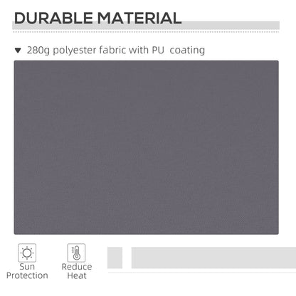 12' x 10' Manual Retractable Awning Outdoor Sunshade Shelter with Adjustable & Versatile Design, Dark Grey