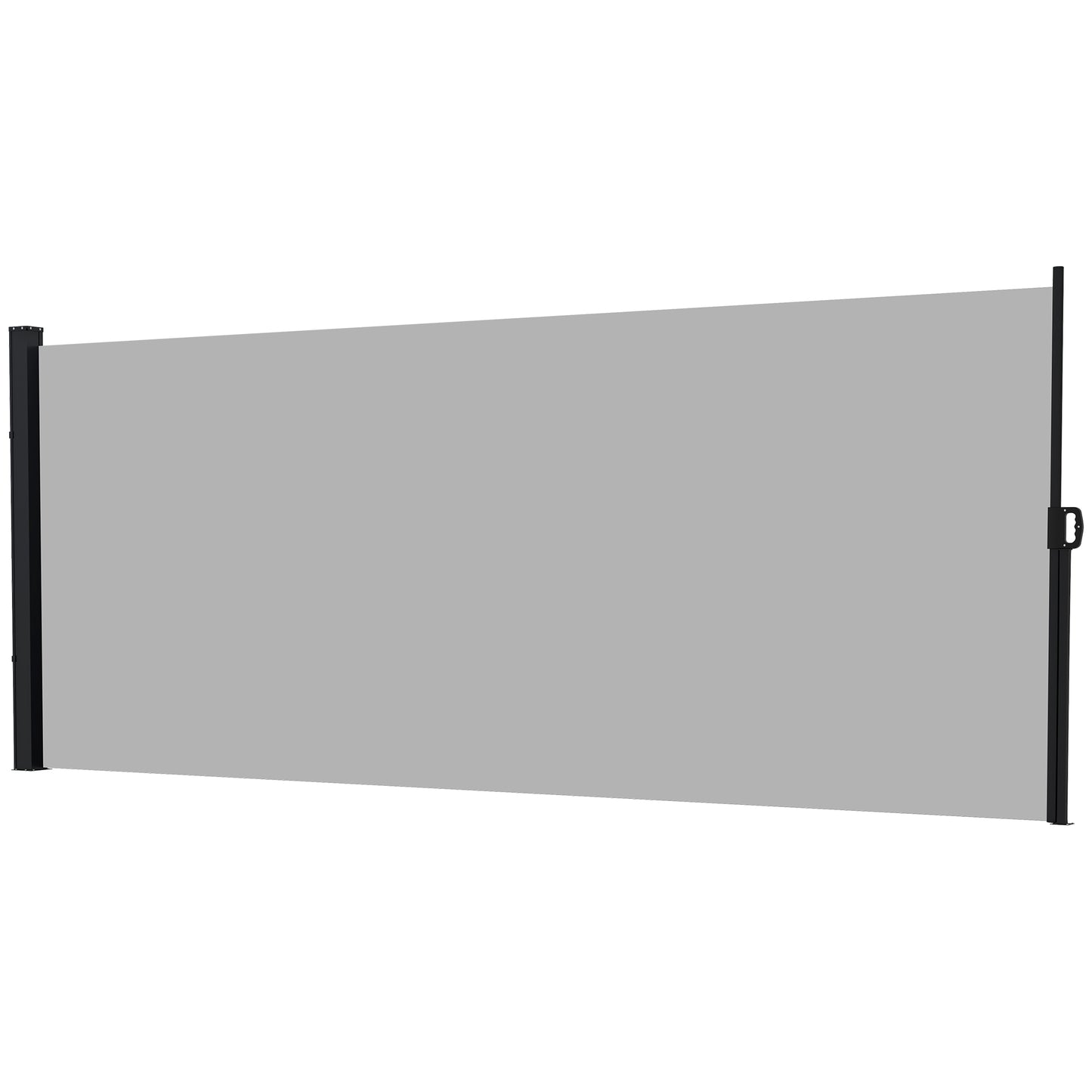 13' x 6' Retractable Side Awning, Outdoor Privacy Screen for Garden, Hot Tub, Balcony, Terrace, Pool, Light Grey