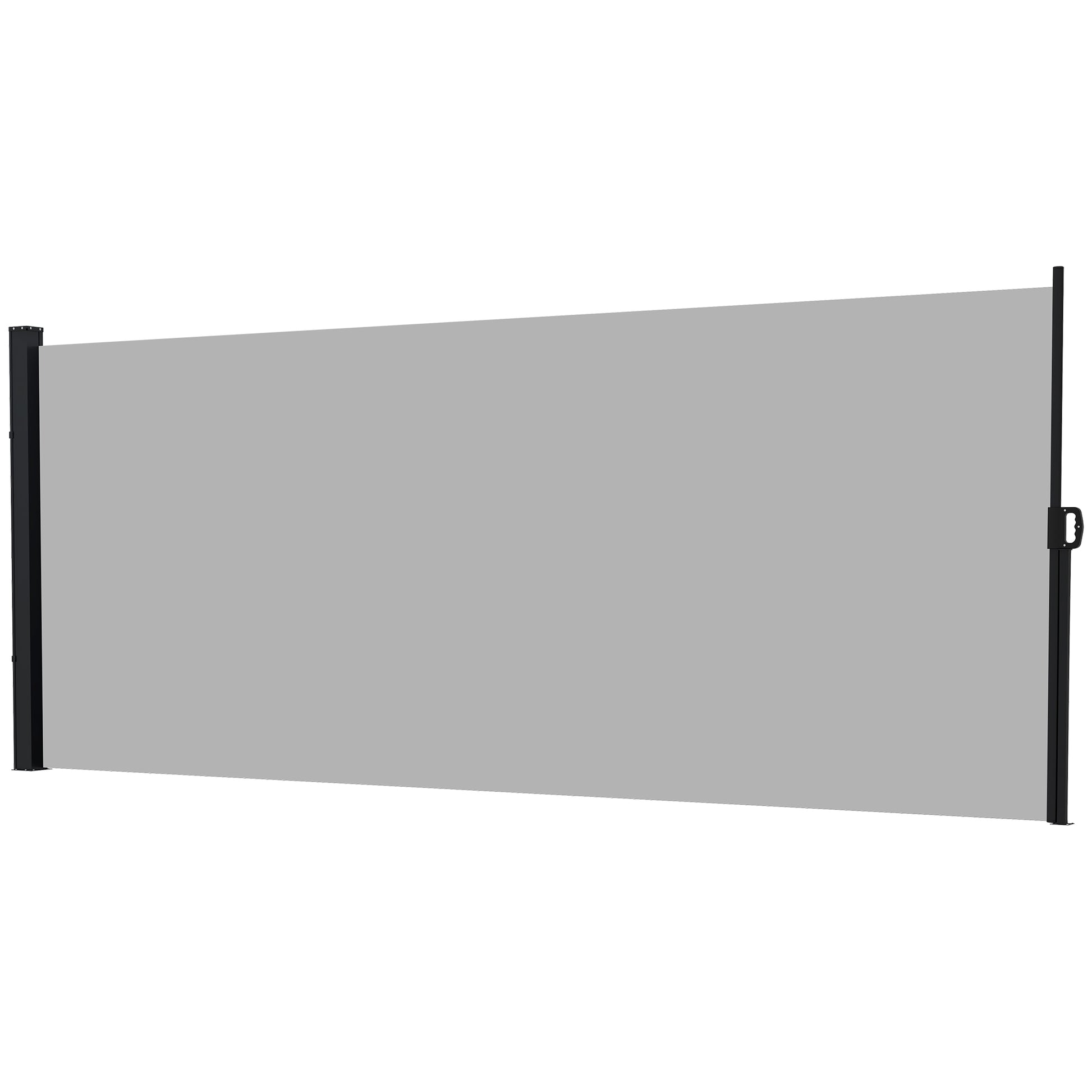 13' x 6' Retractable Side Awning, Outdoor Privacy Screen for Garden, Hot Tub, Balcony, Terrace, Pool, Light Grey