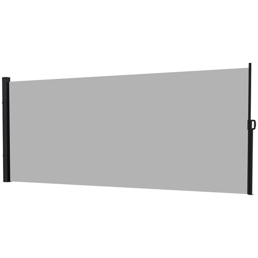 13' x 6' Retractable Side Awning, Outdoor Privacy Screen for Garden, Hot Tub, Balcony, Terrace, Pool, Light Grey