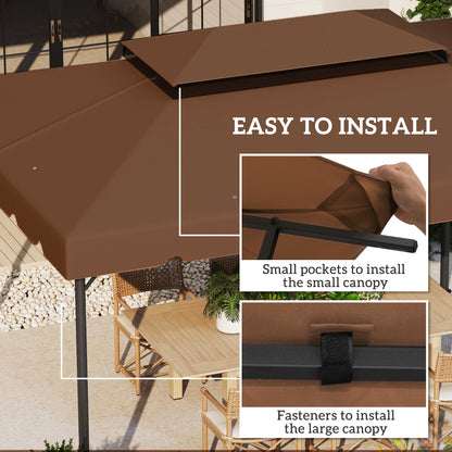 13' x 10' Gazebo Replacement Canopy, Gazebo Top Cover with Double Vented Roof for Garden Patio(TOP ONLY), Coffee