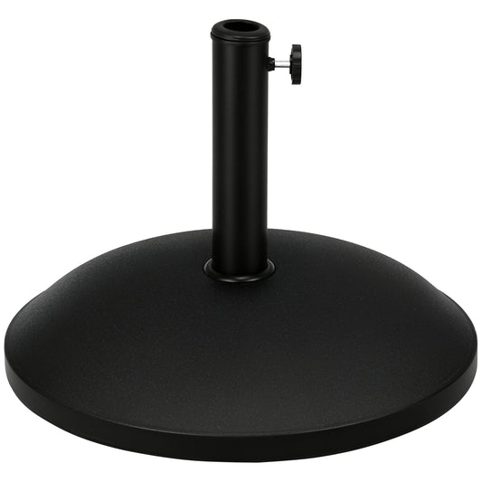 55 lbs Cement Round Umbrella Base Holder 20" Heavy Duty Parasol Stand for Patio, Outdoor, Backyard, Black