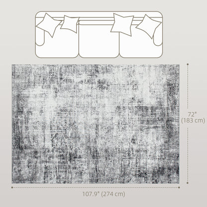 Area Rug for Living Room 6x9, Modern Abstract Machine Washable Rug, Non-Slip Carpet for Bedroom, Dining Room, Grey