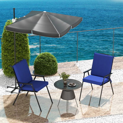 Outdoor Cushions Set of 2 for Dining Chairs, Outdoor Seat Cushions with Back, Fade-Resistant Yarn-Dyed Polyester, Navy