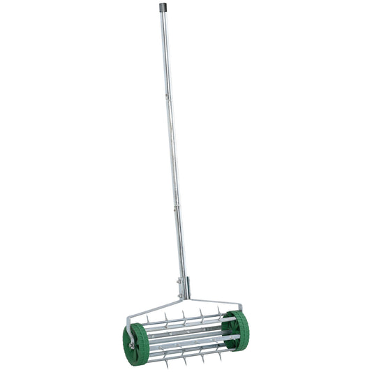 Manual Lawn Aerator with Adjustable Handle, Lawn Aerator Machine, Grass Aerator for Lawn, Yard, Garden