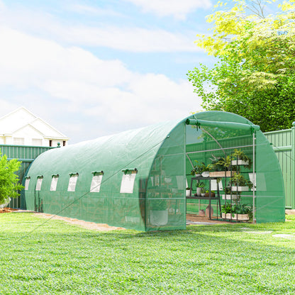 26' x 10' x 6.6' Large Walk in Tunnel Greenhouse Garden Plant Seed Green House Premium Steel Frame