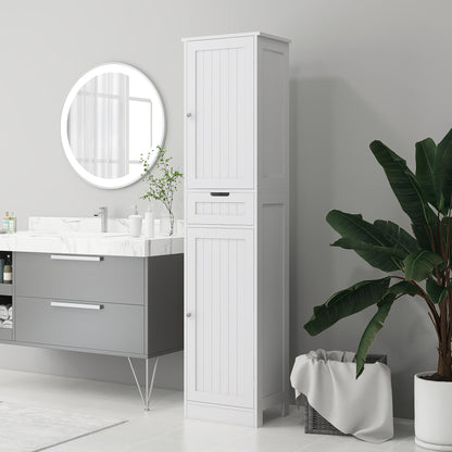 Freestanding Bathroom Cabinet with Drawer and 2 Doors, Tall Bathroom Cupboard for Kitchen, Study, Living Room