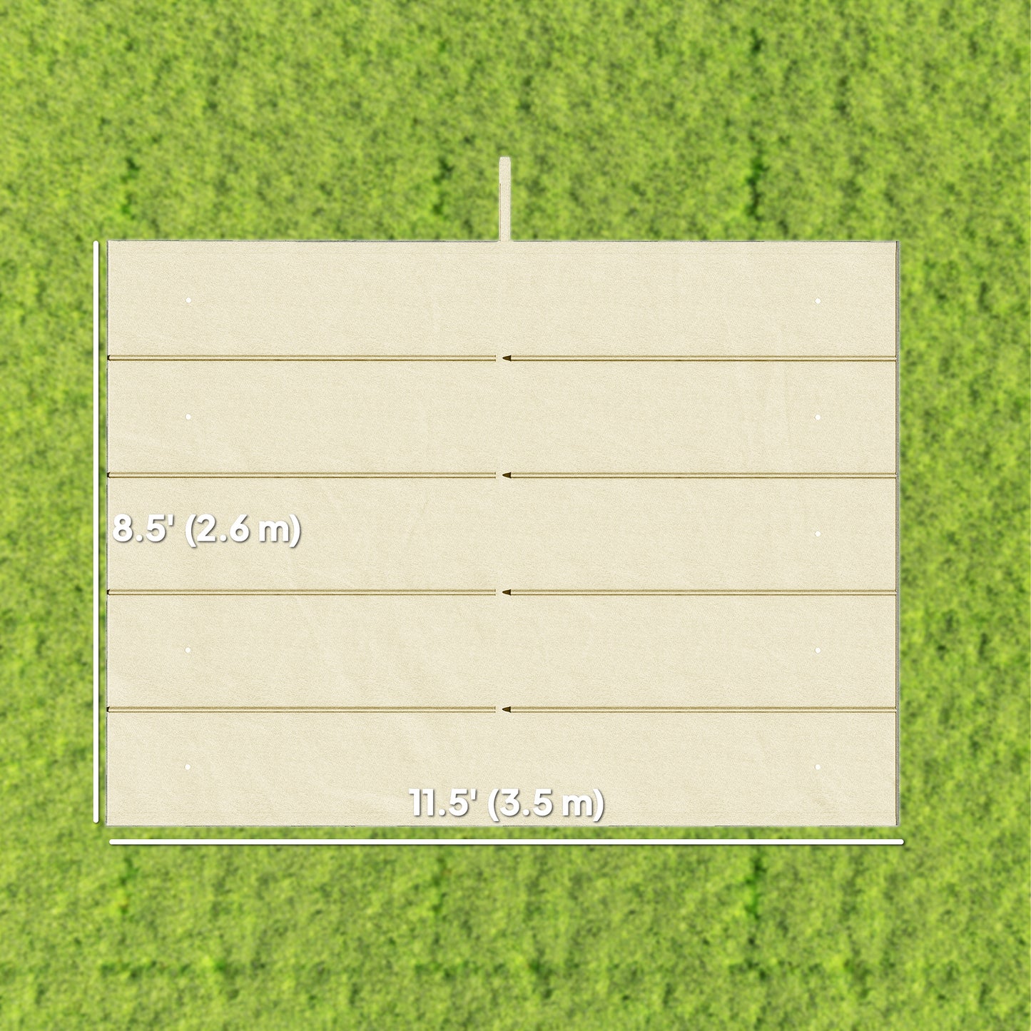 8.5' x 11.5' Retractable Pergola Canopy Replacement, Fit 10' x 13' Frame, Pergola Cover Replacement Top Only, Cream