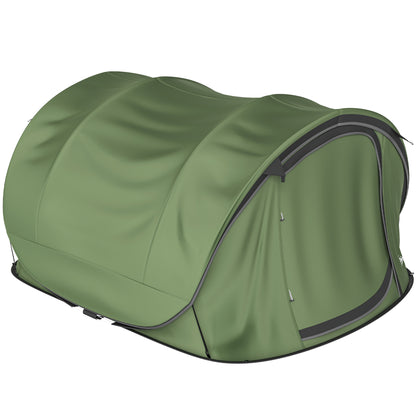 Family Tent Pop-Up Camping Tent with 2 Doors 2 Windows for 4-5 Person Waterproof Green