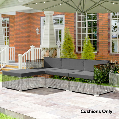 Patio Furniture Cushions Water-Repellent Outdoor Loveseat Cushion Removable Covers 23.6" x 23.6", Grey