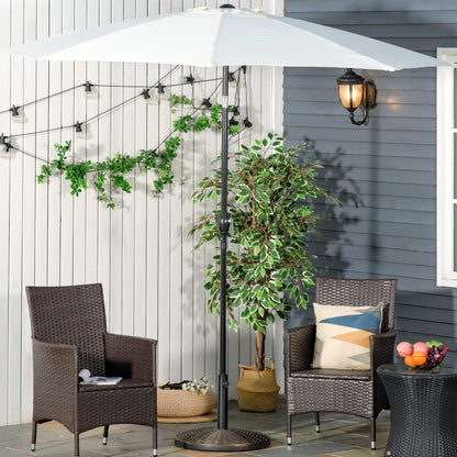 55 lbs Round Cement Patio Umbrella Base 21" Heavy Duty HDPE Parasol Umbrella Stand Holder with Rattan Design for Patio, Outdoor, Backyard, Bronze