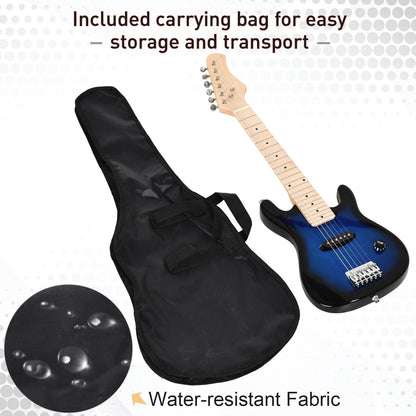 30 Inch Kids Electric Guitar 3/4 Size Beginner Starter Kit w/ 5W Amplifier, Strap, Strings, Picks, Carrying Case Blue/Black
