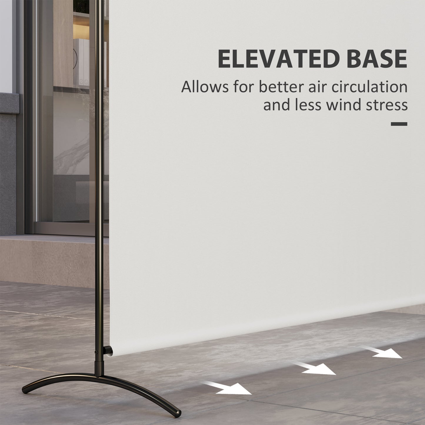Single Panel Room Divider, UV30+ Privacy Screen, Indoor Outdoor Privacy Panel with Stable Base, Beige