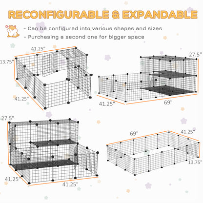 46 Panels Pet Playpen, DIY Small Animal Playpen, Indoor Portable Pet Fence for Guinea Pigs, Bunny, Rabbits, Hamsters, Hedgehogs