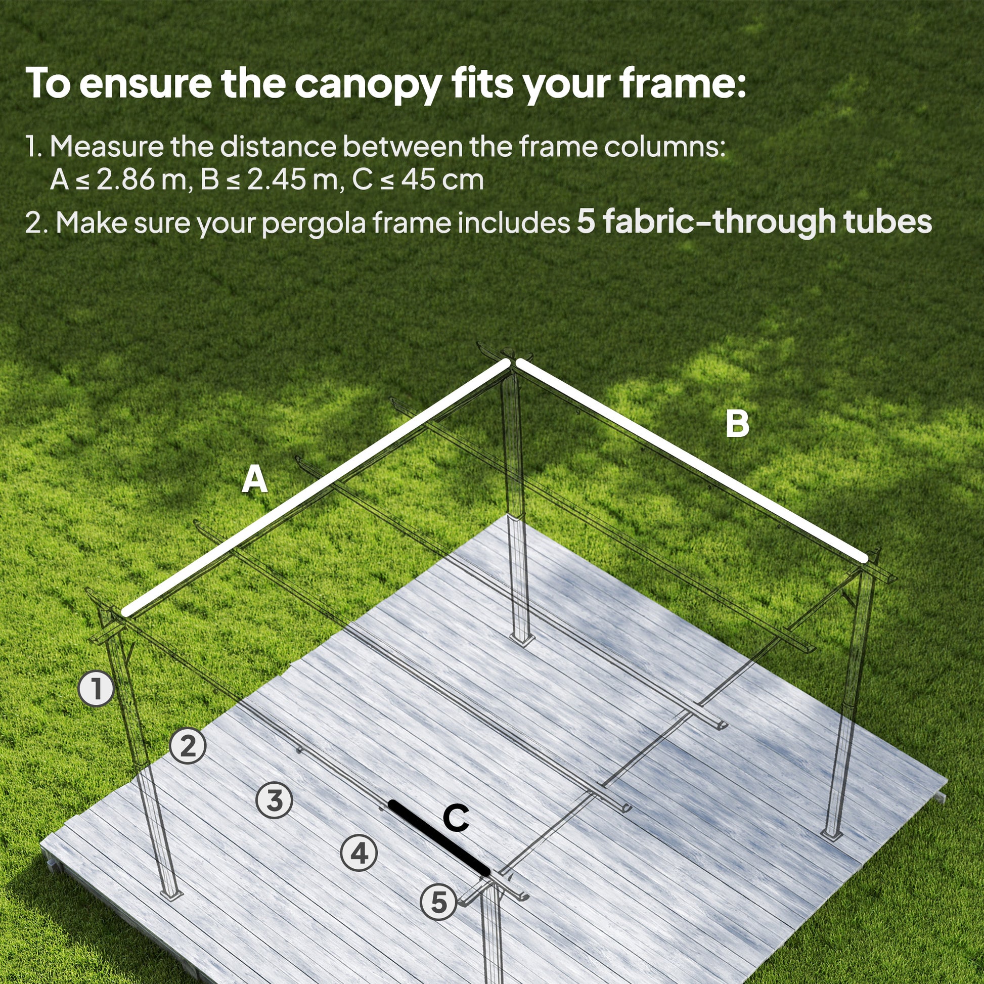 8' x 9.4' Retractable Pergola Canopy Replacement, Fit 7' x 10' Frame, UV30+ Pergola Cover Top Only, Coffee