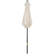 6.6FT Patio Umbrella, Outdoor Parasol with 6 Solid Ribs, Cream White