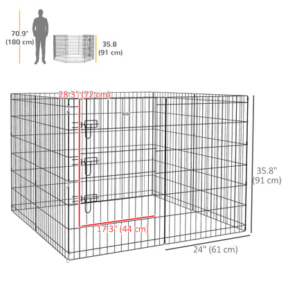 36inch Foldable Metal Exercise Pet Playpen Yard Dog Puppy Kennel Cage 8 Panel