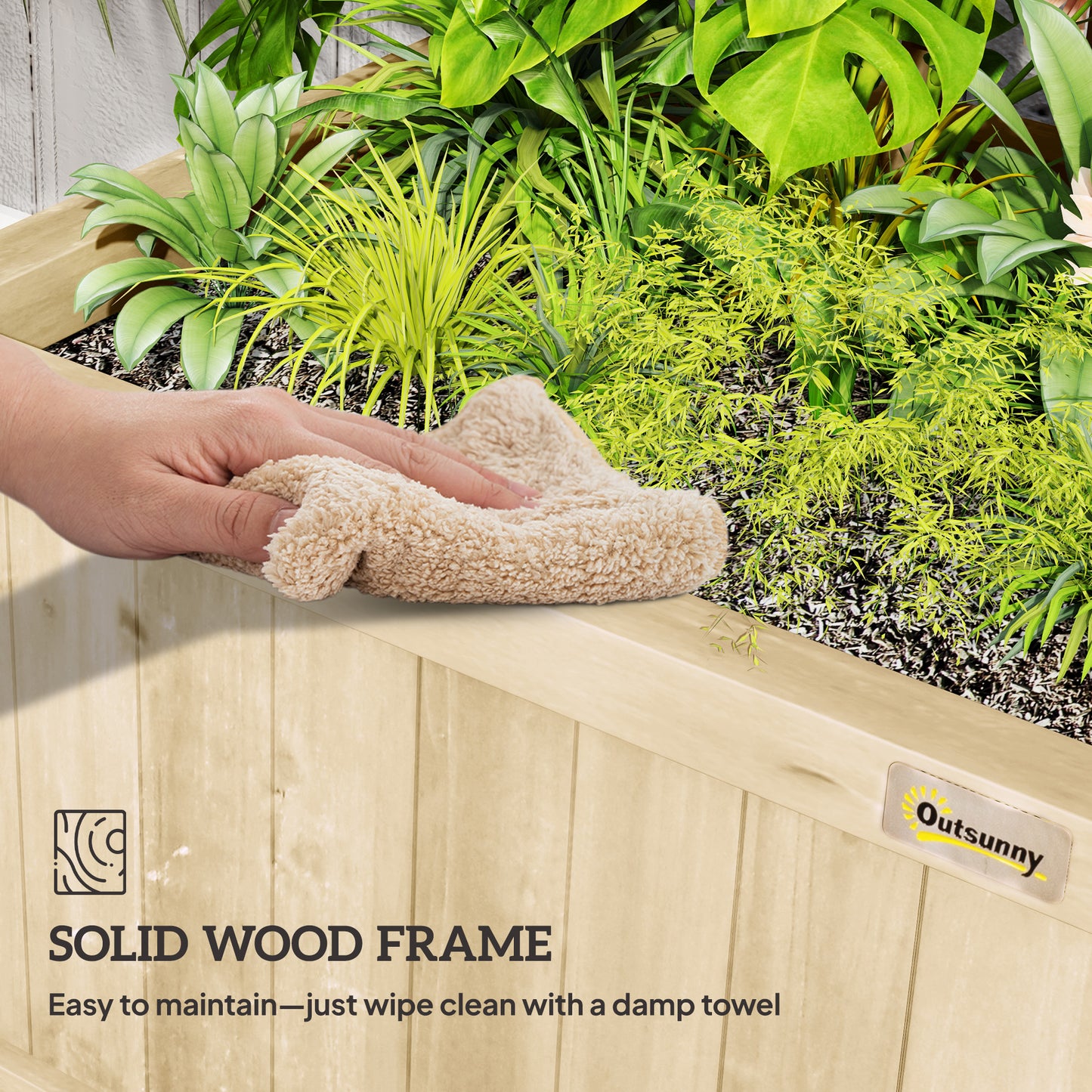 Wood Planter with Trellis for Vine Climbing, Raised Garden Bed, Privacy Screen for Backyard, Patio, Deck, Natural Wood