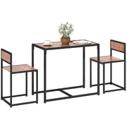 Dining Table Set, Industrial Dining Set for 2, Kitchen Table and Chairs for Small Space, Dining Room Table with Chairs