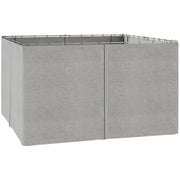 Gazebo Curtains, 10' x 13' Universal Replacement Privacy Curtain, 4-Panels Sidewall with Hooks/C-Rings, Light Grey