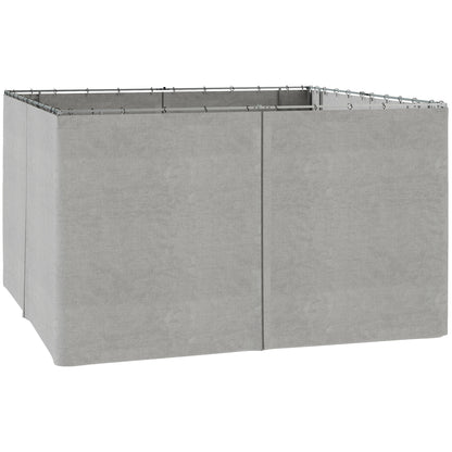 Gazebo Curtains, 10' x 13' Universal Replacement Privacy Curtain, 4-Panels Sidewall with Hooks/C-Rings, Light Grey