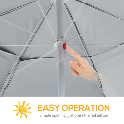 7.5FT 2-in-1 Umbrella Shelter with Carry Bag, Beach Sport Umbrella with Silver Coated UPF50+ UV Protection Dark Green