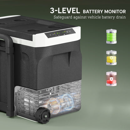 12 Volt Car Fridge Refrigerator, 42 Quart Portable Electric Cooler, 12V/24V DC & 100-240V AC, -4℉-68℉