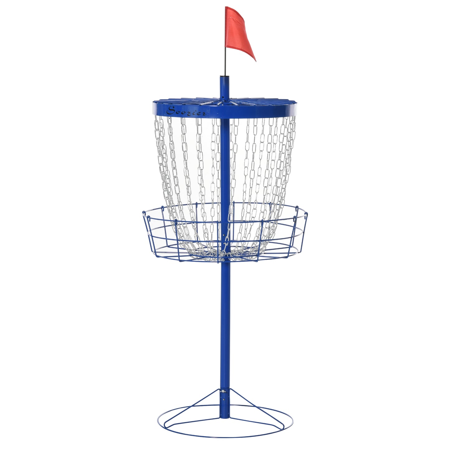 Soozier 24-Chain Portable Practice Basket for Disc Golf Target Stand Easy Assembly & Lightweight Basket w/ Carry Bag Deep Blue