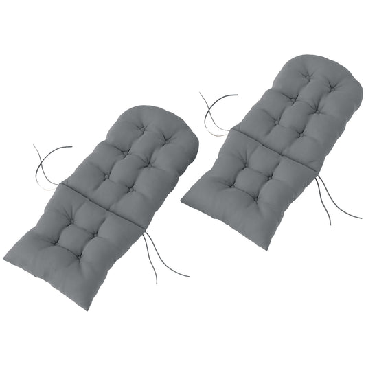Adirondack Chair Cushions Set of 2 with Ties, Grey