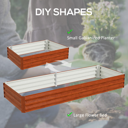 95" x 36" x 12" Galvanized Raised Garden Bed, Metal Elevated Planter Box for Growing Flowers, Herbs, Succulents, Brown