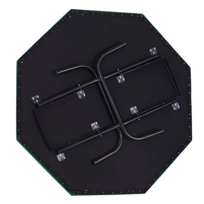 Soozier Folding Poker Table, 47" Octagon Blackjack Poker Game Table for 8 Players with Cup Holders, Green
