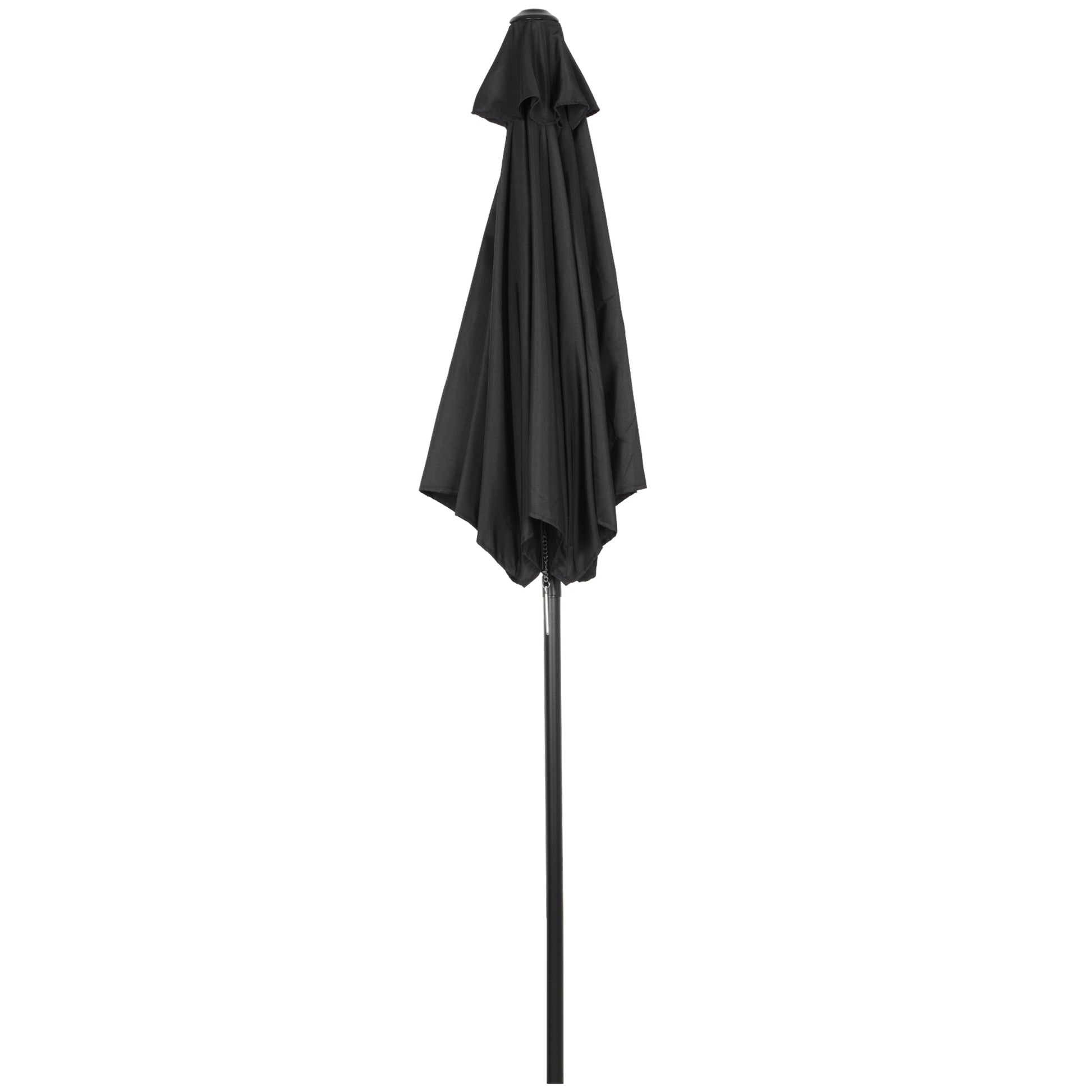 6.6FT Patio Umbrella, Outdoor Parasol with 6 Solid Ribs, Black
