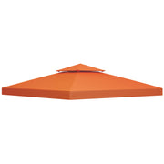 10' x 10' Square 2-Tier Gazebo Canopy Replacement Top Cover Outdoor Garden Sun Shade, Orange