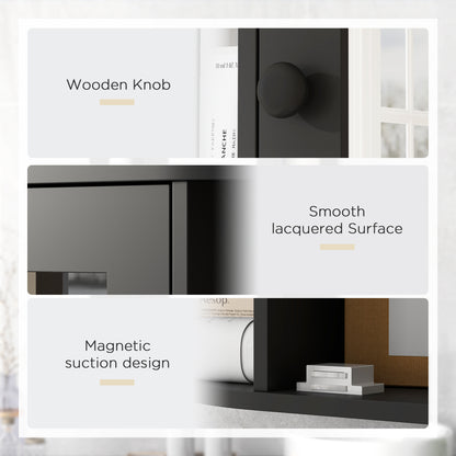 Mirrored Bathroom Wall Cabinet Wall Mounted Medicine Cabinet with Door & Shelves, Black