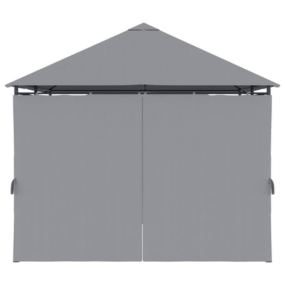13'x 10' Soft-top Steel Patio Gazebo Canopy Party Tent with 6 Removable Curtains and Drainage Holes, Grey