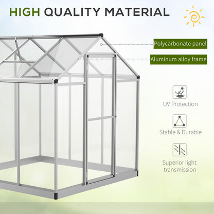 6' x 6' x 6.4' Walk-in Garden Greenhouse Polycarbonate Panels Plants Flower Growth Shed Cold Frame Outdoor Portable Warm House