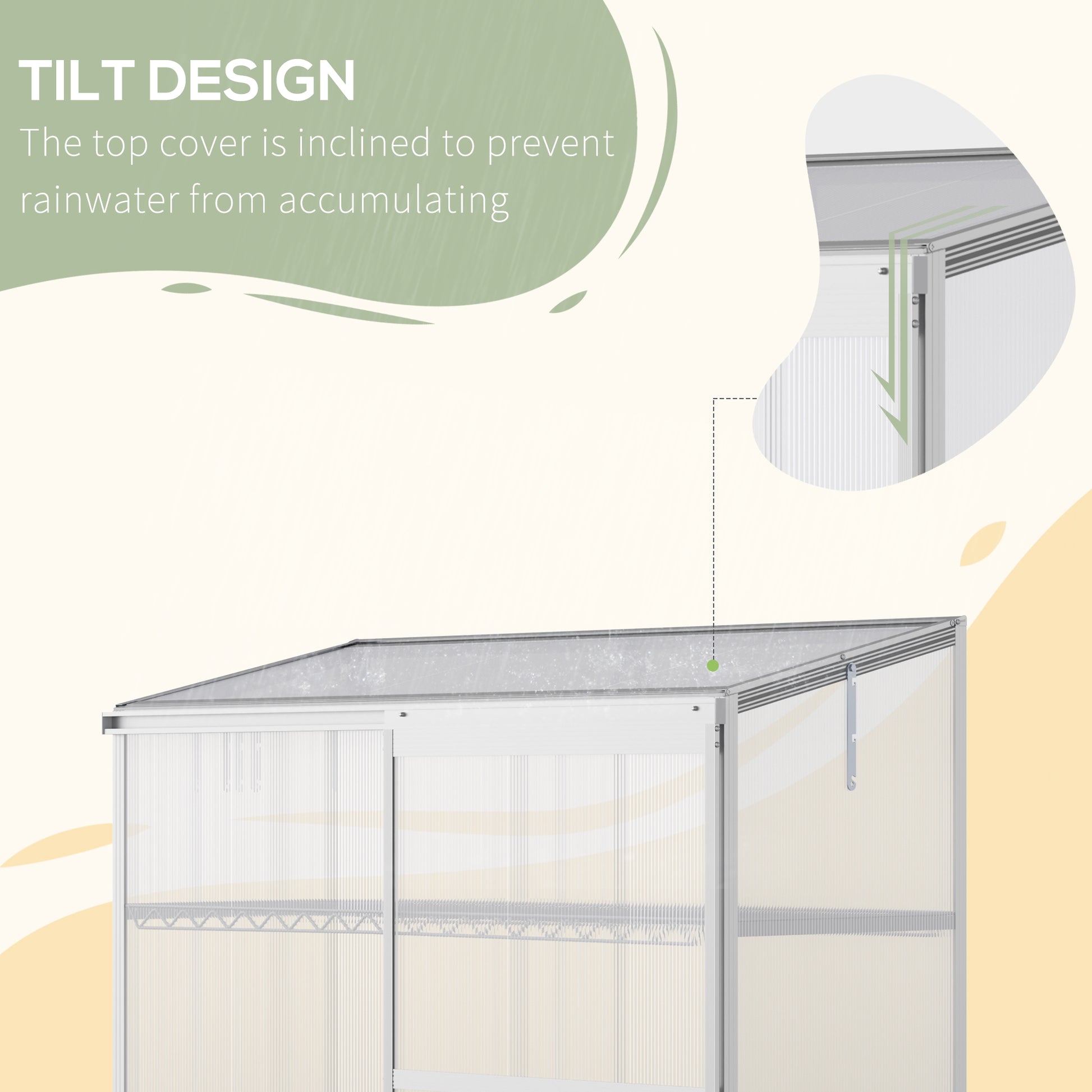 Aluminum Cold Frame Greenhouse, Raised Planter Bed Protection with Openable Top and 2 Shelves for Organized Plant Storage