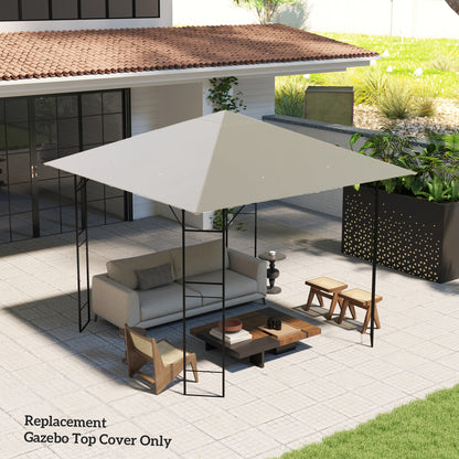 10' x 10' Gazebo Canopy Replacement Cover, Garden Gazebo Roof Replacement, UPF30+, TOP COVER ONLY, Grey