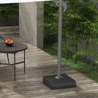 Cantilever Umbrella Base with Liftable Wheel, Heavy Duty Fillable Umbrella Stand with Adjustable Foot Pads