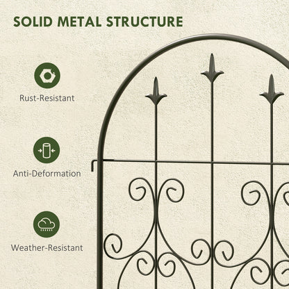 Set of 2 Metal Garden Trellis, Decorative Trellis Panels, Scrollwork Design, 150 x 50 cm, Black
